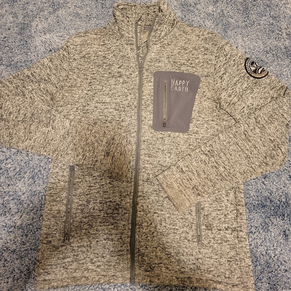 Happy Earth womens full  zip fleece jacket size Small